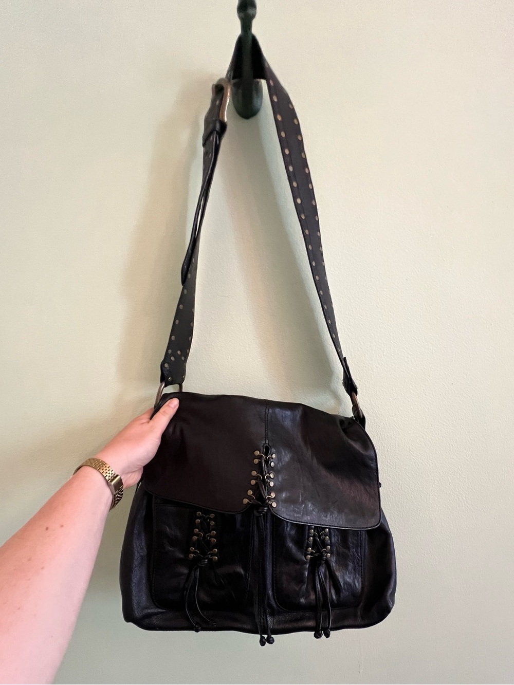 KOOBA “Annie” Genuine Leather 2000’s corset messenger bag
